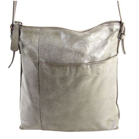Hobo International CHALKY GREEN GRAY GENUINE LEATHER SHOULDER BAG HANDBAG PURSE - Picture 1 of 15